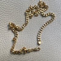 AMAZING! Heavy Italian Vintage Curb Link Necklace in Solid 18k Gold - 20 inch length