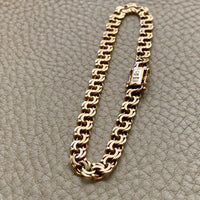 1954 Double link solid 18k gold bracelet by Rolf Miler- 7.6 inch length