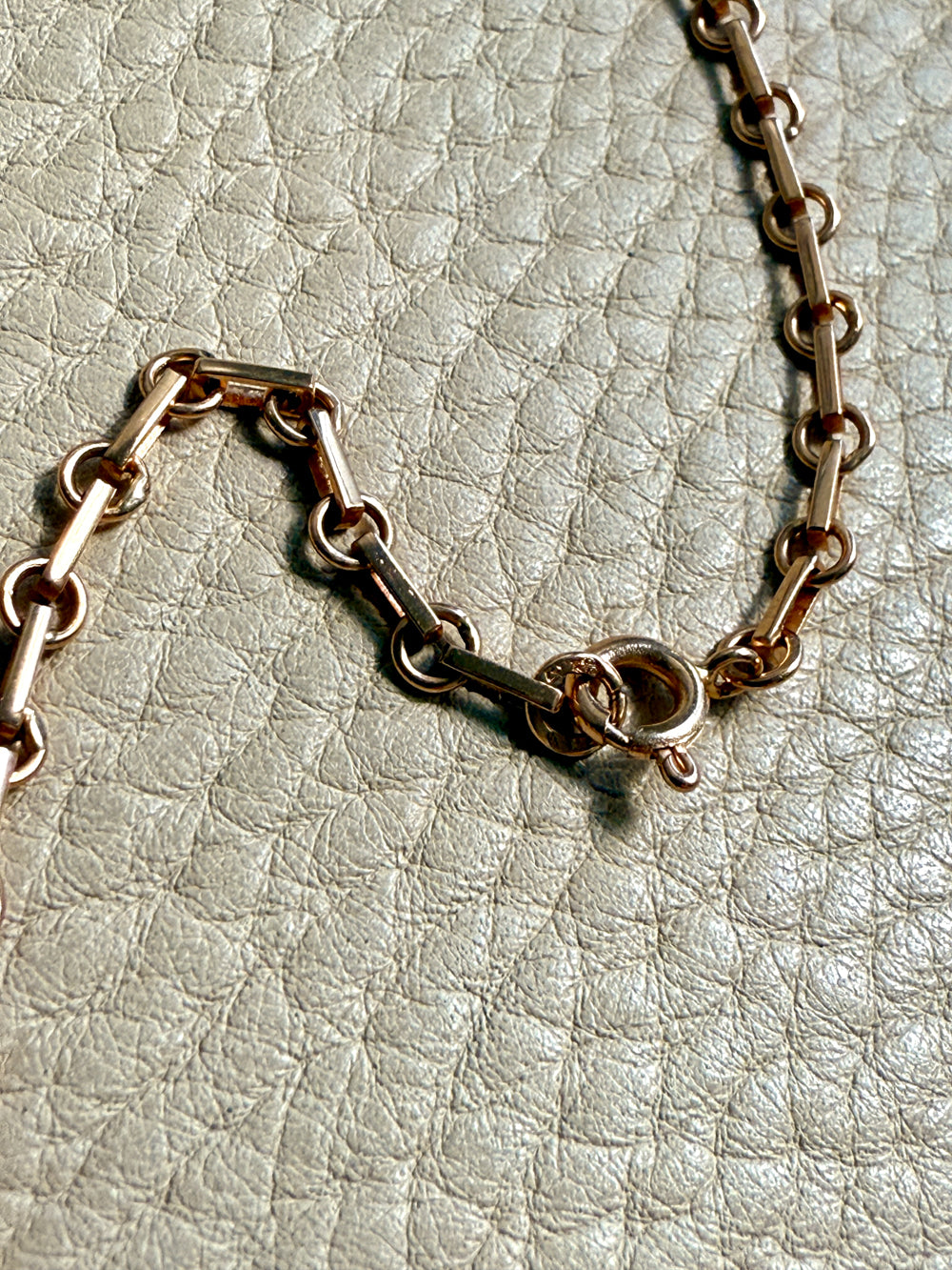 Swedish Vintage 18k gold Chain Necklace - Alternating Long and Round Links - 19.5 inch length