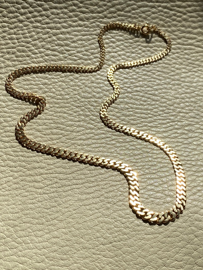 Vintage 18k gold pressed curb link necklace - 18.5 inch length