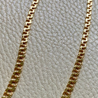 1964 Vintage Graduated Width Double Link Necklace in 18k Yellow Gold - 18 inch length