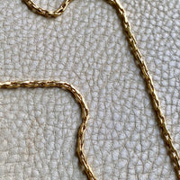 18k Gold Vintage - Unique Elongated Wavy Biker Link Chain Necklace - 18.9 inch length