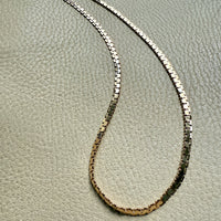 Midcentury era Italian Mirrored Shimmer Link Necklace in 18k Gold - 17.75 inch length