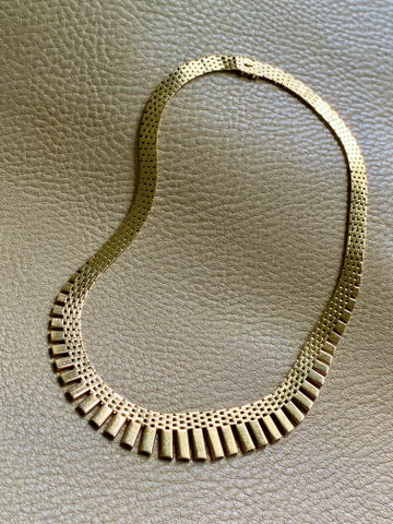 RADIANT! 14k Gold Cleopatra Link Necklace - Vintage Danish - 17 inch length