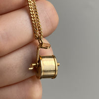 Vintage 14k gold articulated pencil sharpener - charm or pendant