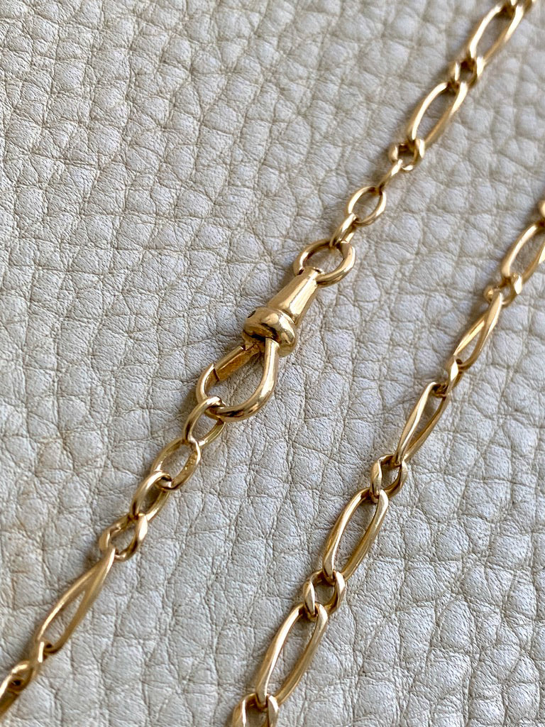 Antique Watch Chain Necklace in 18k gold - 17.75 inch length