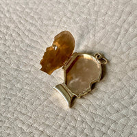 Vintage 14k Gold Large Empty Boy Head Locket Pendant