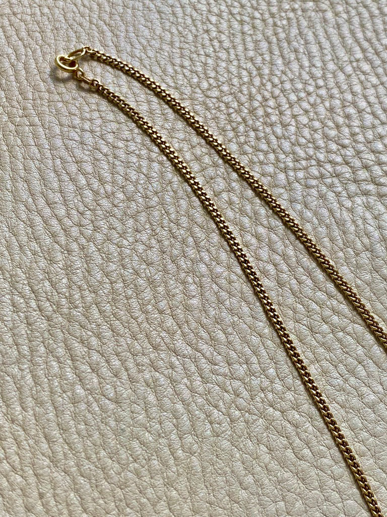 Vintage 18k gold curb link necklace - 17 inch length