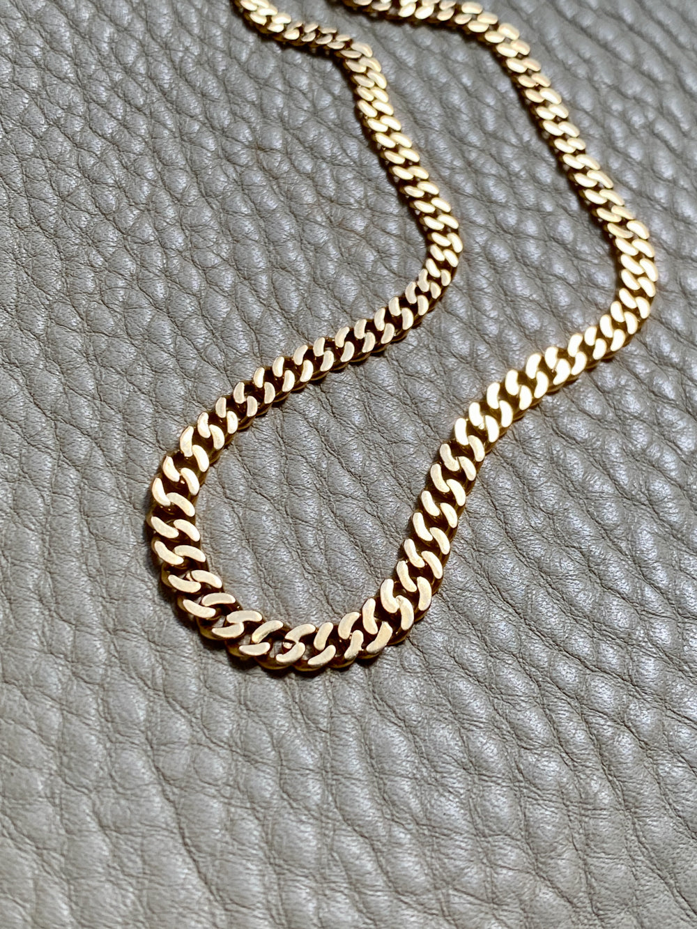 1954 Swedish Vintage 18k gold pressed curb link necklace - 18.7 inch length