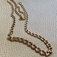 1958 Stockholm Sweden, Double Link Chain Graduated Width Necklace in 18k Gold - 17 inch length