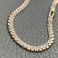 Breathtaking Vintage Honeycomb Link Necklace Made in Solid 18k Gold - 17 inch length