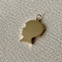 Vintage 14k Gold Large Empty Boy Head Locket Pendant