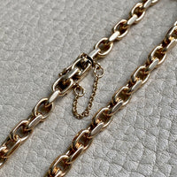 Early 1900s Era Biker Link Bracelet in 14k Gold by Bernhard Hertz - 7.5 inch length