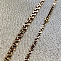 1958 Stockholm Sweden, Double Link Chain Graduated Width Necklace in 18k Gold - 17 inch length