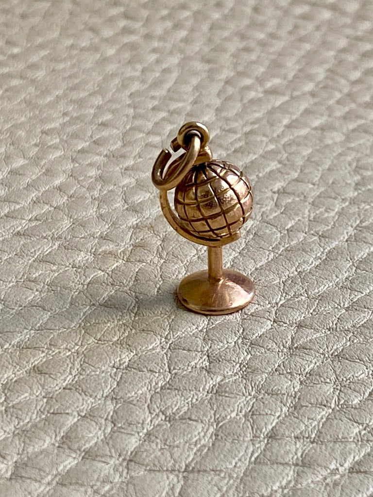 18k Gold Vintage Articulated Globe - Charm or Pendant