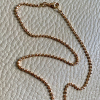 Italian vintage 18k gold faceted ball chain necklace by Balestra - 16.6 inch length