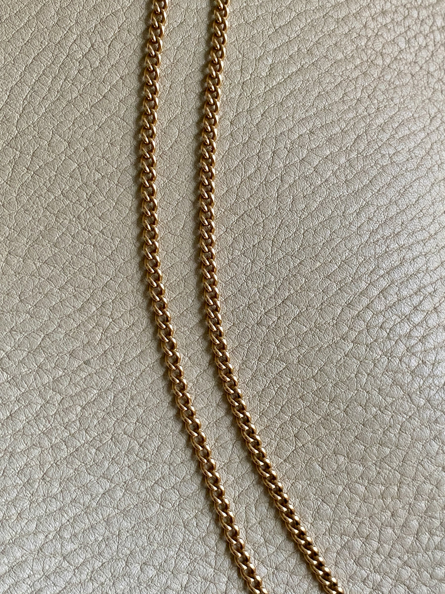 1917 Antique Swedish 18k gold watch chain necklace - 19.5 inch length