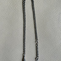 British Antique Sterling Silver Watch Chain with T-bar - choker necklace length -  15 inch overall length