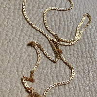 Long Skinny Vintage 18k gold Virola Link Necklace - 23.75 inch length