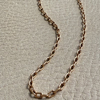 18k Gold Balestra Skinny Biker Link Chain Necklace - 22.75 inch length