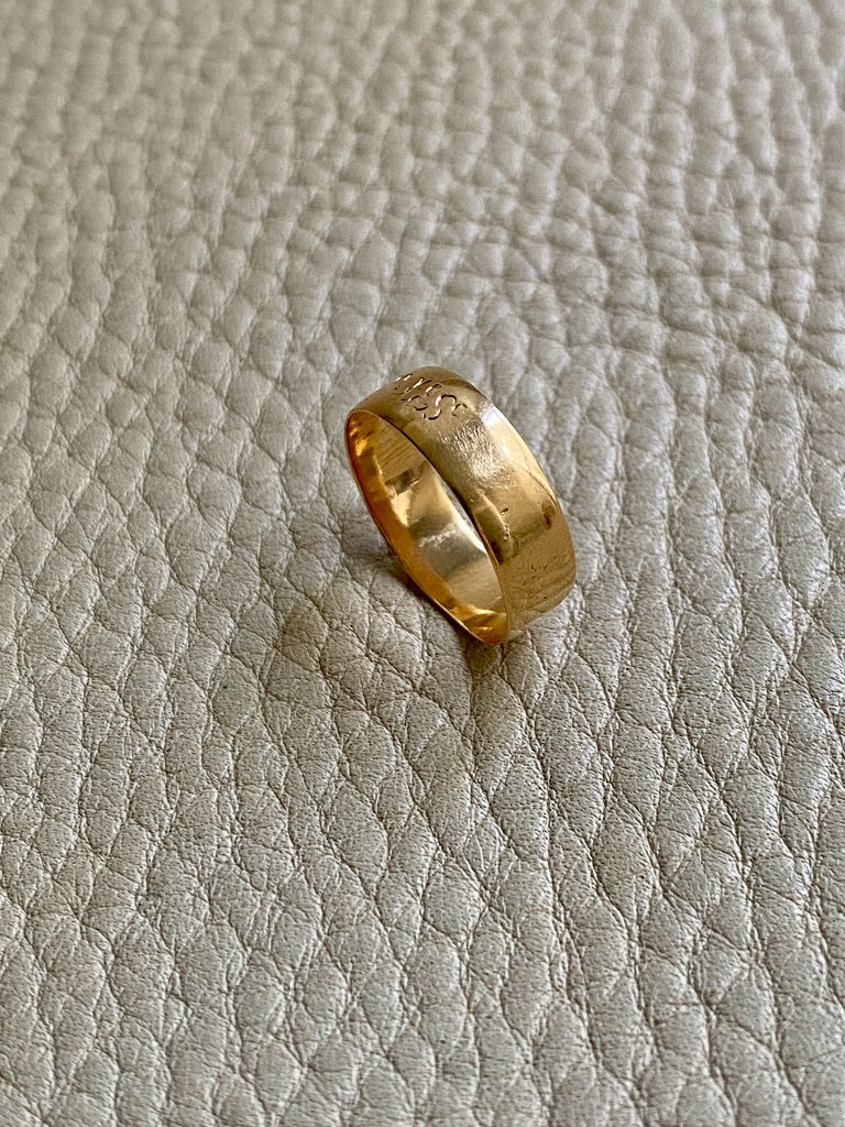 Vintage Engraved 14k Gold Band Ring Circa 1900-1950 - Size 5.25