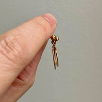 18k gold Circlet stud earrings - Early Victorian era Antique Swedish signed