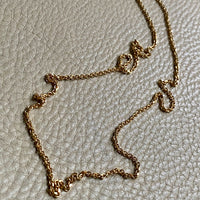 Sparkly 2mm Italian Biker link Necklace in 18k Gold - 19.6 inch length