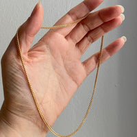 Vintage Swedish 18k gold curb link necklace - 16.25 inch length