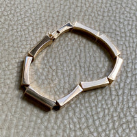 MAGNIFICENT!! 1970 - 9 sided Geometric Link Bracelet in 18k Yellow Gold by Forsman & Gardfors - 7.5 inch length