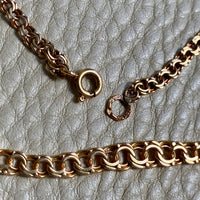 1964 Swedish 18k Gold necklace - Graduated double link chain necklace - 17.5 inch length