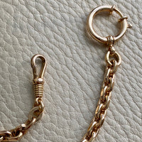 Antique Watch Chain - 14k gold with 18k large bolt clasp- 10 inch length