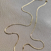 Long Skinny Vintage 18k gold Virola Link Necklace - 23.75 inch length