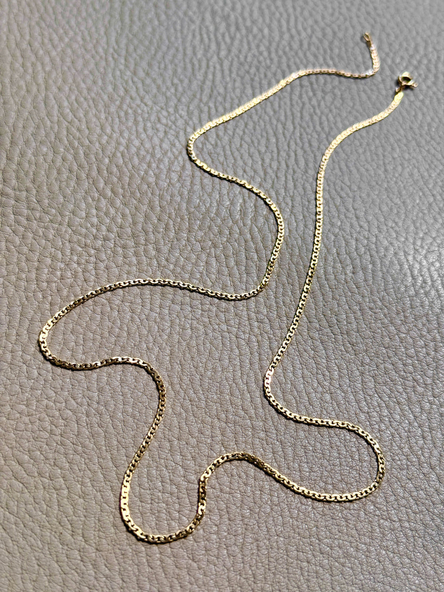 Long Skinny Vintage 18k gold Virola Link Necklace - 23.75 inch length