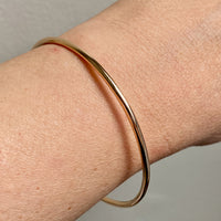 1955 Swedish Vintage 18k Gold Round Circular Solid Bangle - 7.5 inch interior circumference