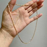 Geometric gold bar link necklace - 18k gold - 18 inch length