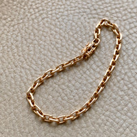 Swedish vintage 18k gold biker link bracelet 4.4mm width - 7.5 inch length