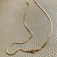 1929 Swedish Vintage Pressed Curb Link 18k Gold Necklace - 17 inch length