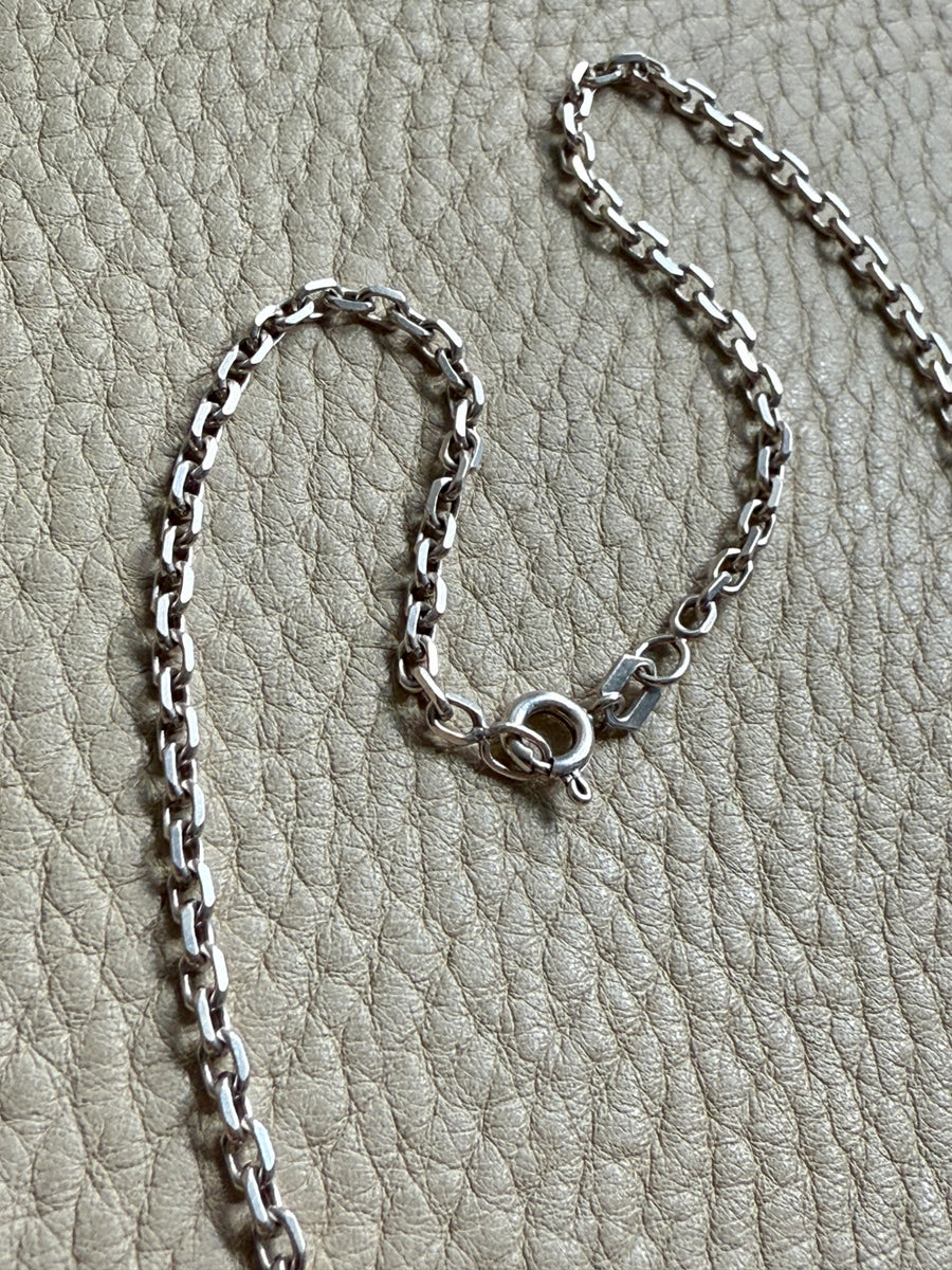 2.7mm Sterling Silver Danish Biker Chain Necklace - 18 inch length