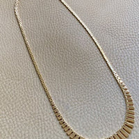 Dramatic SPARKLING! 14k gold cleopatra link necklace - 19.7 inch length