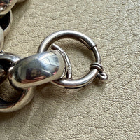 Chubby Antique Silver Rolo Link Bracelet - Circa 1900 - 6.5 inch interior circumference