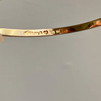 1958 Modernist Swedish 18k Gold Hinged Bangle with Pearls - by Stigbert - 7 inch interior circumference