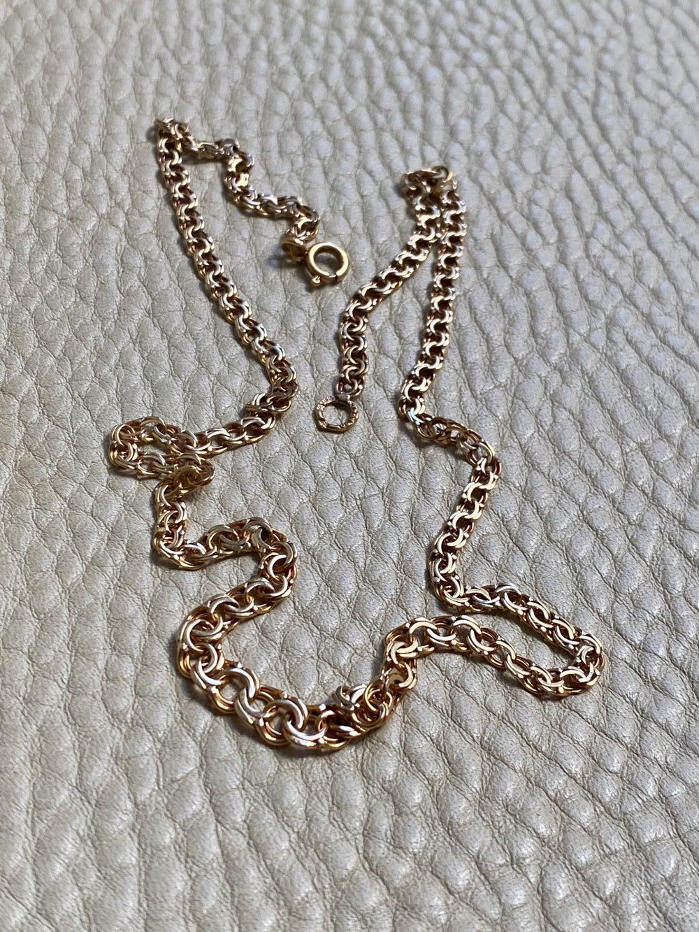 1964 Swedish 18k Gold necklace - Graduated double link chain necklace - 17.5 inch length