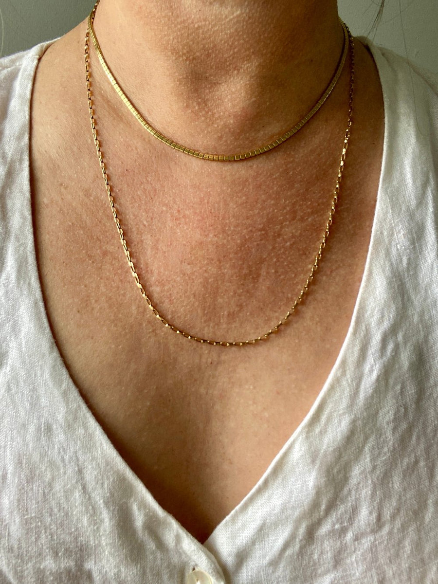 Vintage Omega Link Necklace in 18k Gold- Made in Trissino Italy, 1960s/1970s era - 16.5 inch length