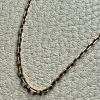 14k Gold Danish Vintage Skinny Biker Link Chain Necklace, Signed  - 17 inch length