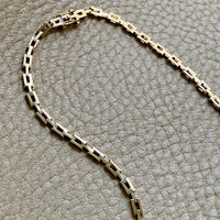 Sleek! Vintage Danish 14k Gold Link Necklace - 16.25 inch length