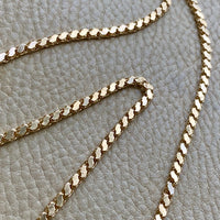 Mirrored double link chain necklace in 14k gold - Excellent 32” long length!