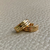 Vintage 18k Gold Faceted Quarter-Round Stud Earrings