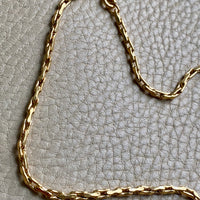 18k Gold Vintage - Unique Elongated Wavy Biker Link Chain Necklace - 18.9 inch length