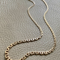 Early to Mid 20th Century era 18k gold Virola Link Necklace - Graduated width - 18.9 inch length
