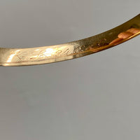 1950 Finnish Bangle with Botanical Flowers and Leaves Engraved Pattern 14k Yellow Gold - 6.8 inch interior